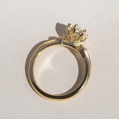 Three Stone-Oval Cut Lab Grown Diamond Engagement Ring