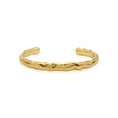 Load image into Gallery viewer, Golden Elegance: Textured Open Cuff Bracelet
