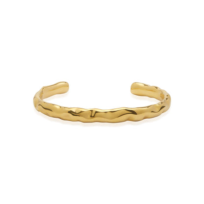 Golden Elegance: Textured Open Cuff Bracelet 1