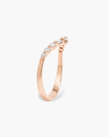 Elegant V Shaped 0.26 TCW Round Lab-Grown Diamond Wedding Band 3