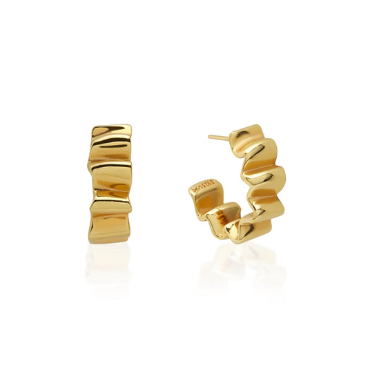 Golden Wave Hoop Earrings