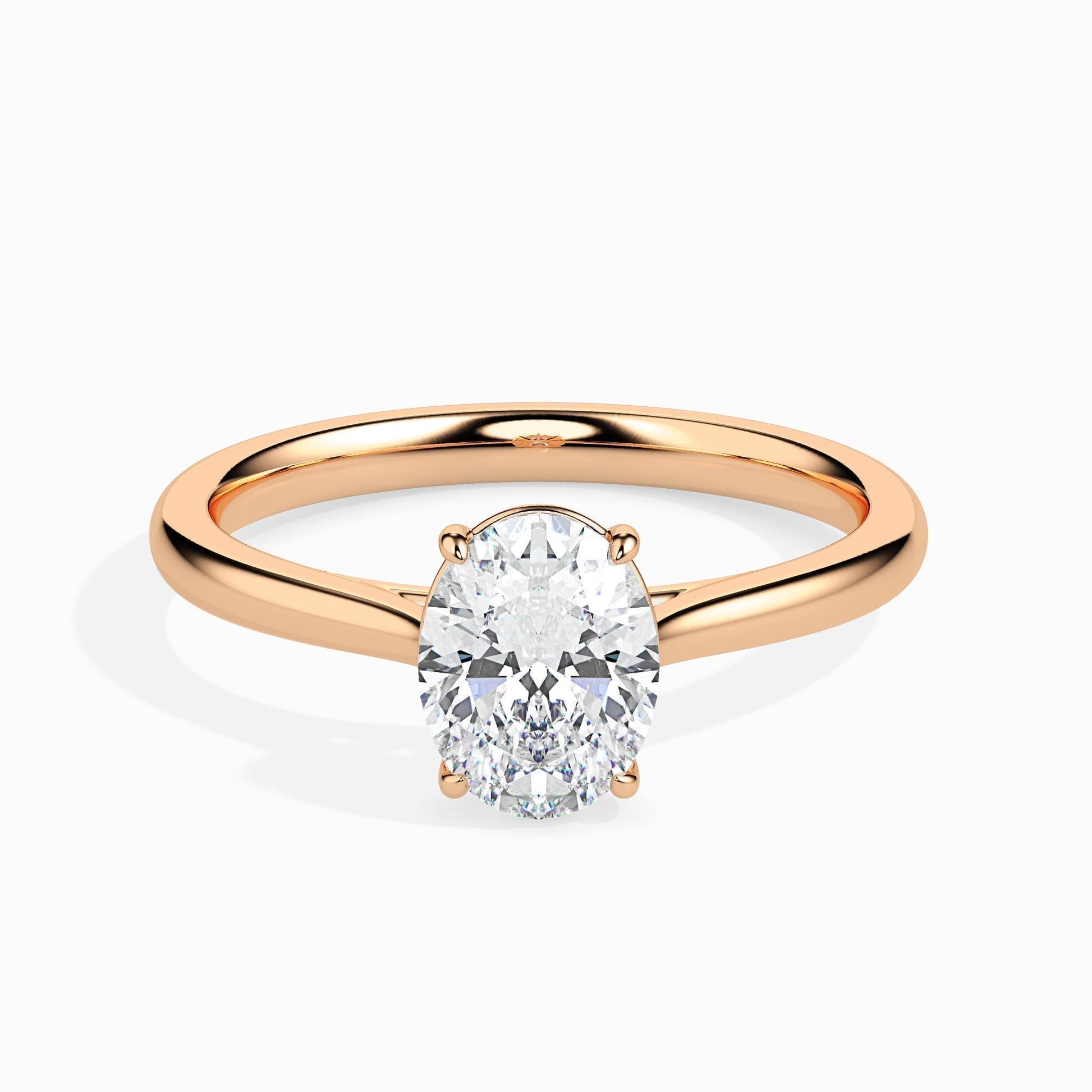 1.0 CT Oval Lab-Grown Diamond Solitaire Engagement Ring 5
