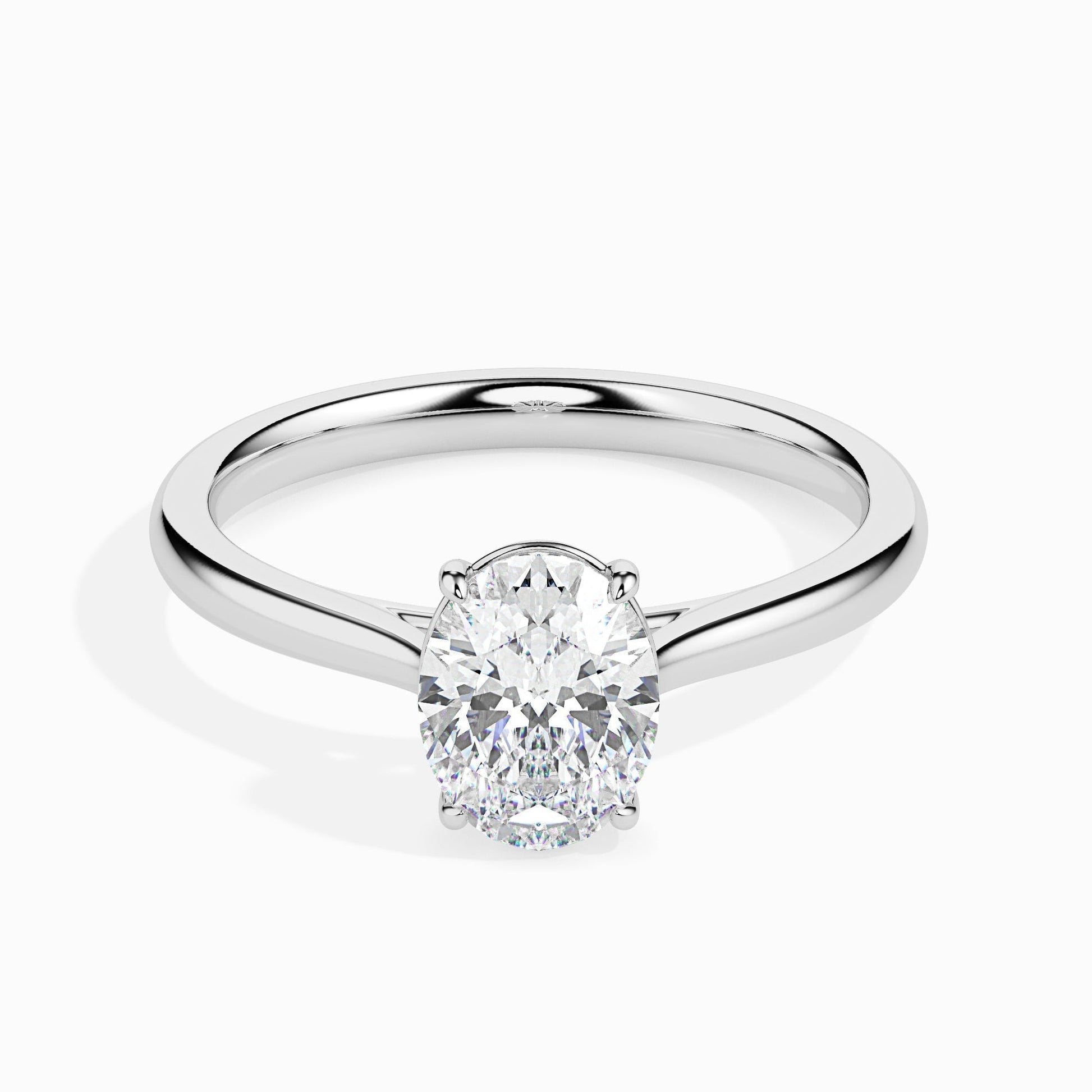 1.0 CT Oval Lab-Grown Diamond Solitaire Engagement Ring 9