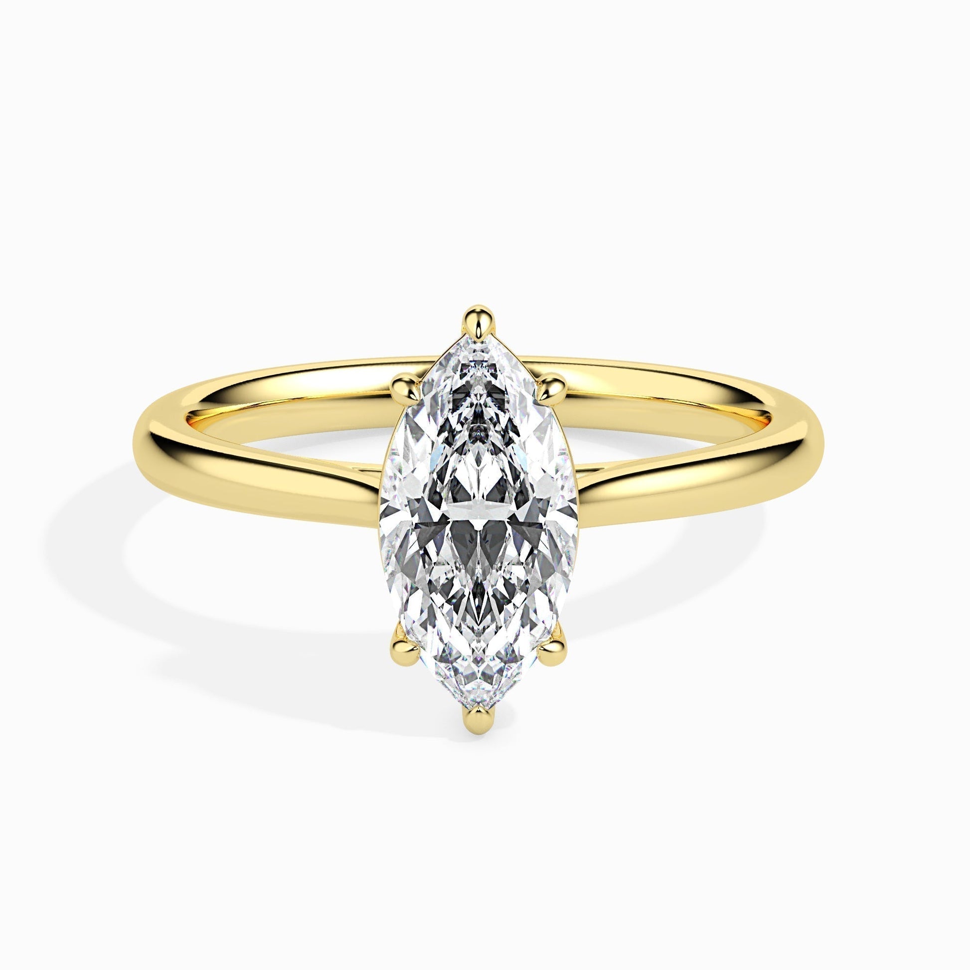 1.0 CT Marquise Lab-Grown Diamond Solitaire Ring in Elegant Gold Setting 1