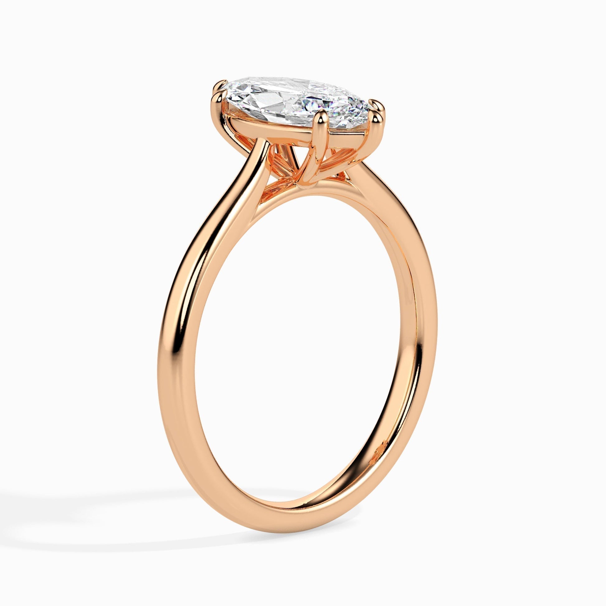 1.0 CT Marquise Lab-Grown Diamond Solitaire Ring in Elegant Gold Setting 10