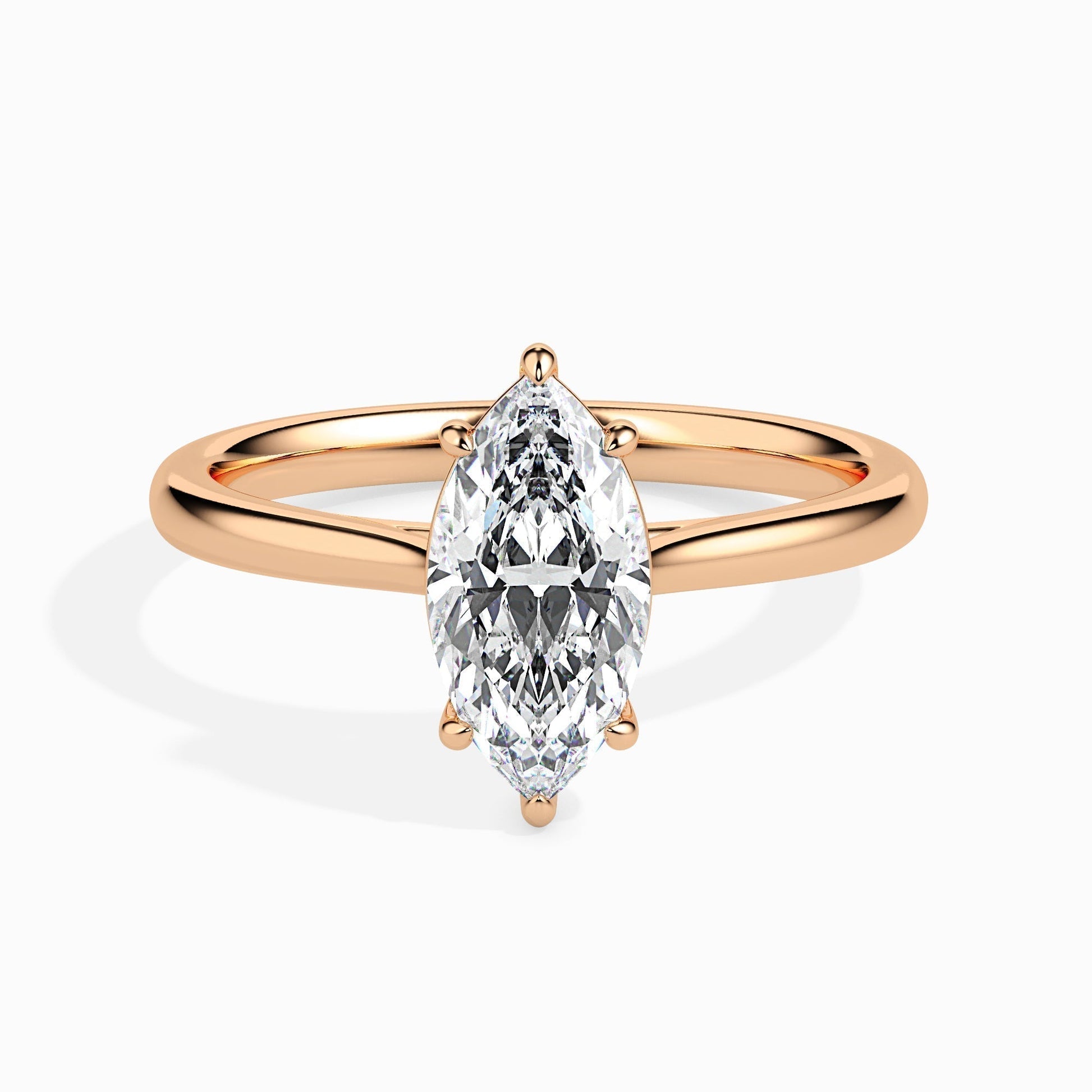 1.0 CT Marquise Lab-Grown Diamond Solitaire Ring in Elegant Gold Setting 8