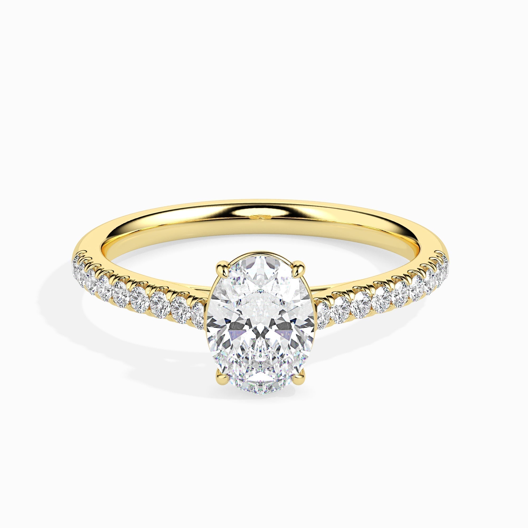 1ct Oval F- VS Diamond Pave Engagement Ring