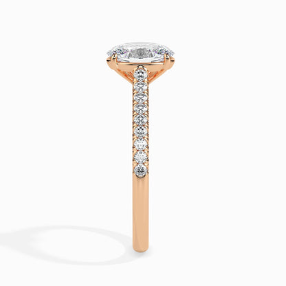 1 CT Oval Cut Pave CVD F/VS Diamond Engagement Ring 9