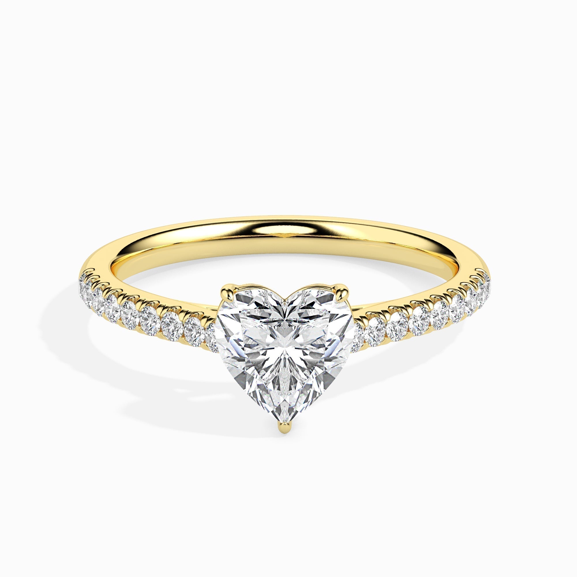 Radiant Heart 1 CT Lab-Grown Diamond Pave Engagement Ring 1