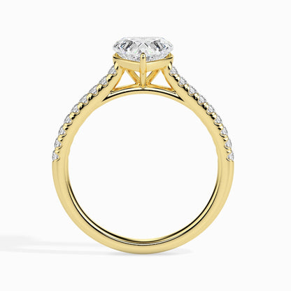 1 CT Heart Cut Pave CVD F/VS Diamond Engagement Ring 11