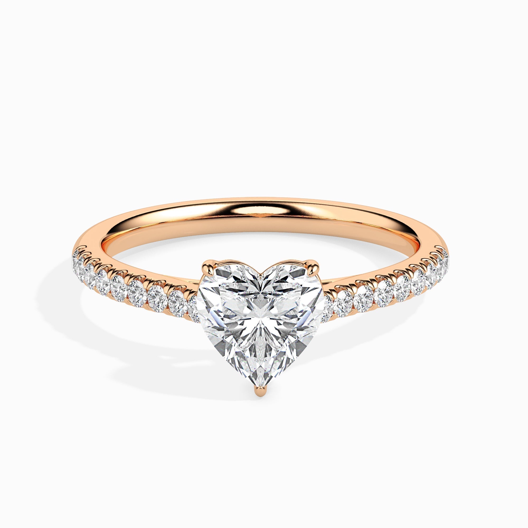 Radiant Heart 1 CT Lab-Grown Diamond Pave Engagement Ring 5