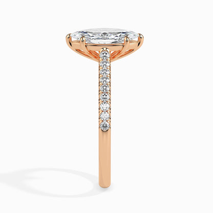 1.0 CT Marquise Cut Pave CVD F/VS Diamond Engagement Ring 9