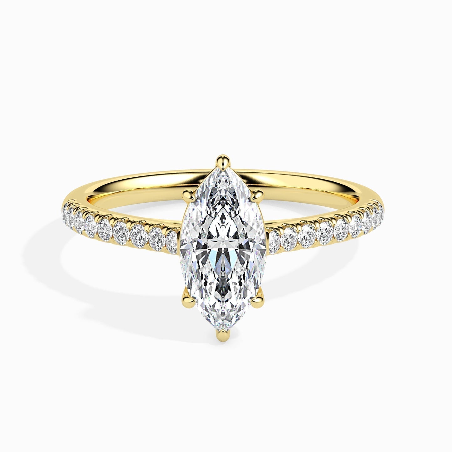 Elegant 1 CT Marquise Lab-Grown Diamond Pave Engagement Ring 1