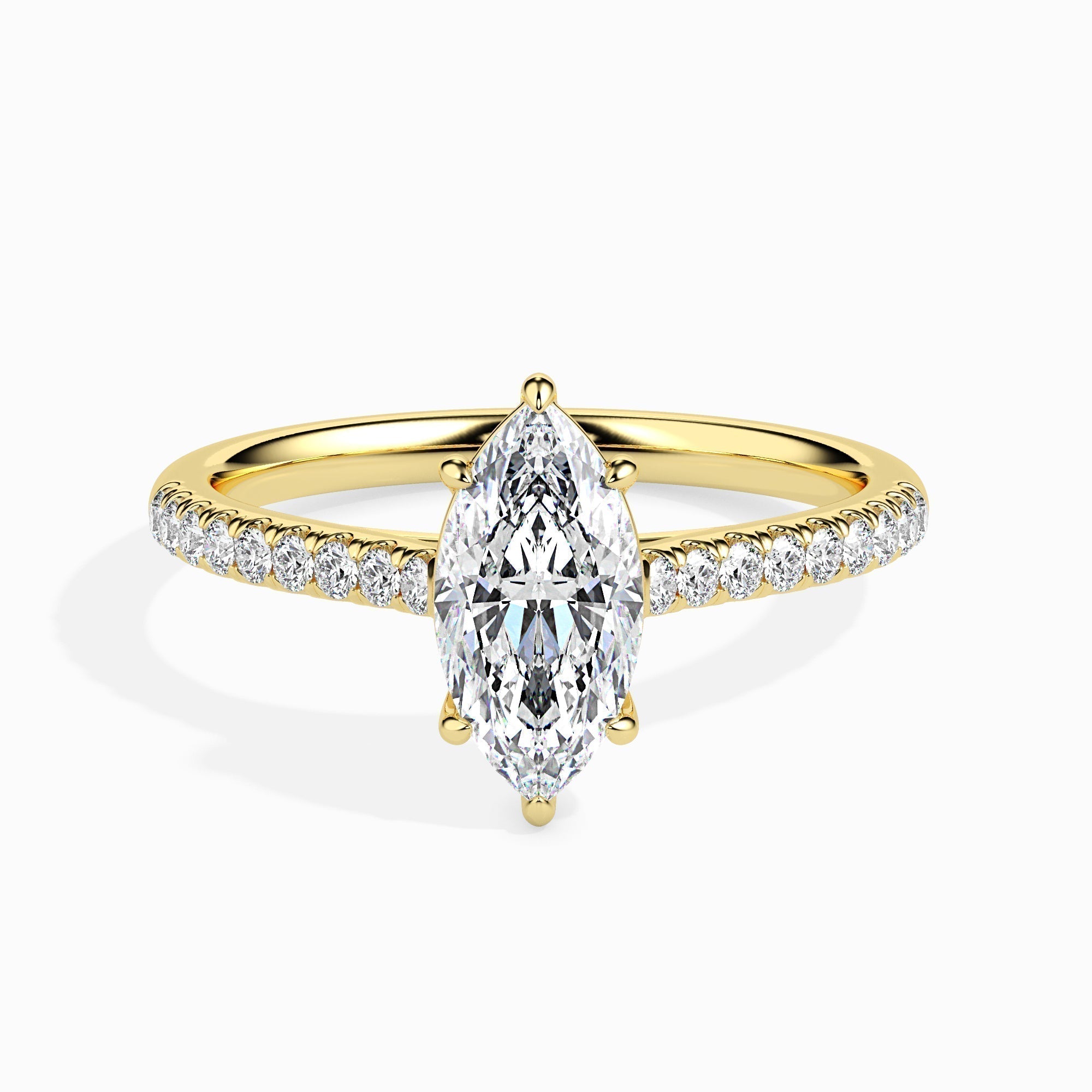 1 Marquise F- VS Diamond Pave Engagement Ring