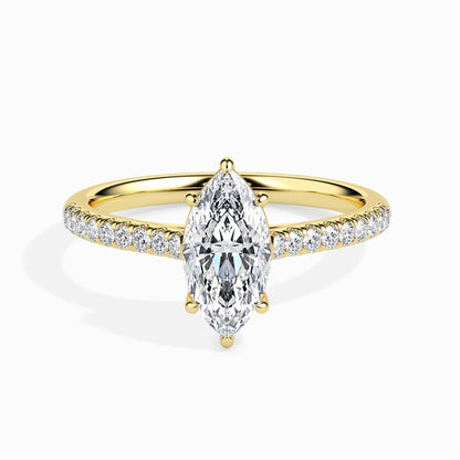 Elegant 1 CT Marquise Lab-Grown Diamond Pave Engagement Ring 1