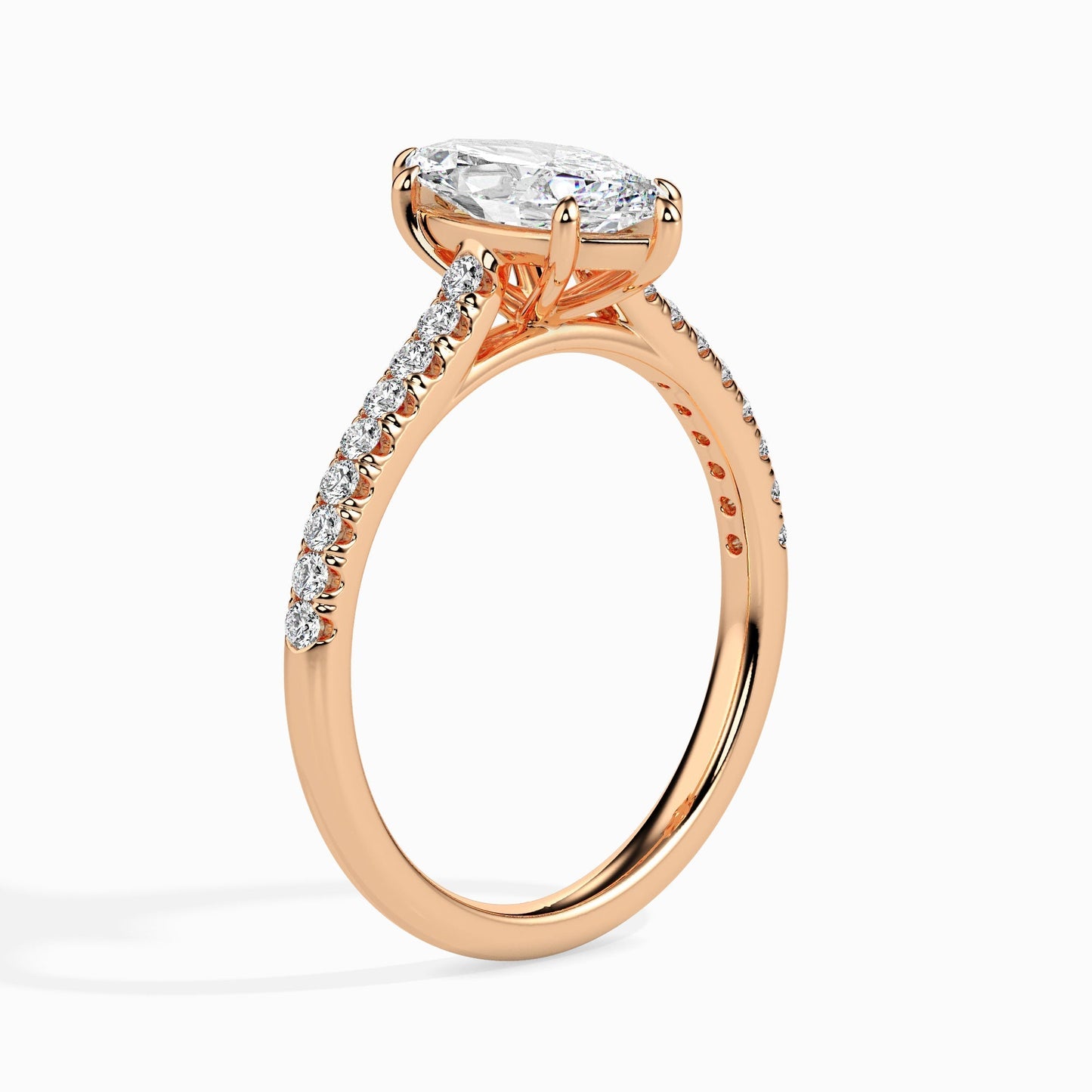 Elegant 1 CT Marquise Lab-Grown Diamond Pave Engagement Ring 6