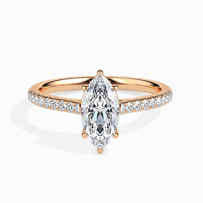 Elegant 1 CT Marquise Lab-Grown Diamond Pave Engagement Ring 5