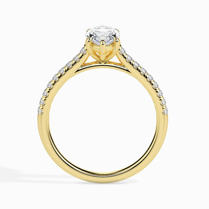 Elegant 1 CT Marquise Lab-Grown Diamond Pave Engagement Ring 3