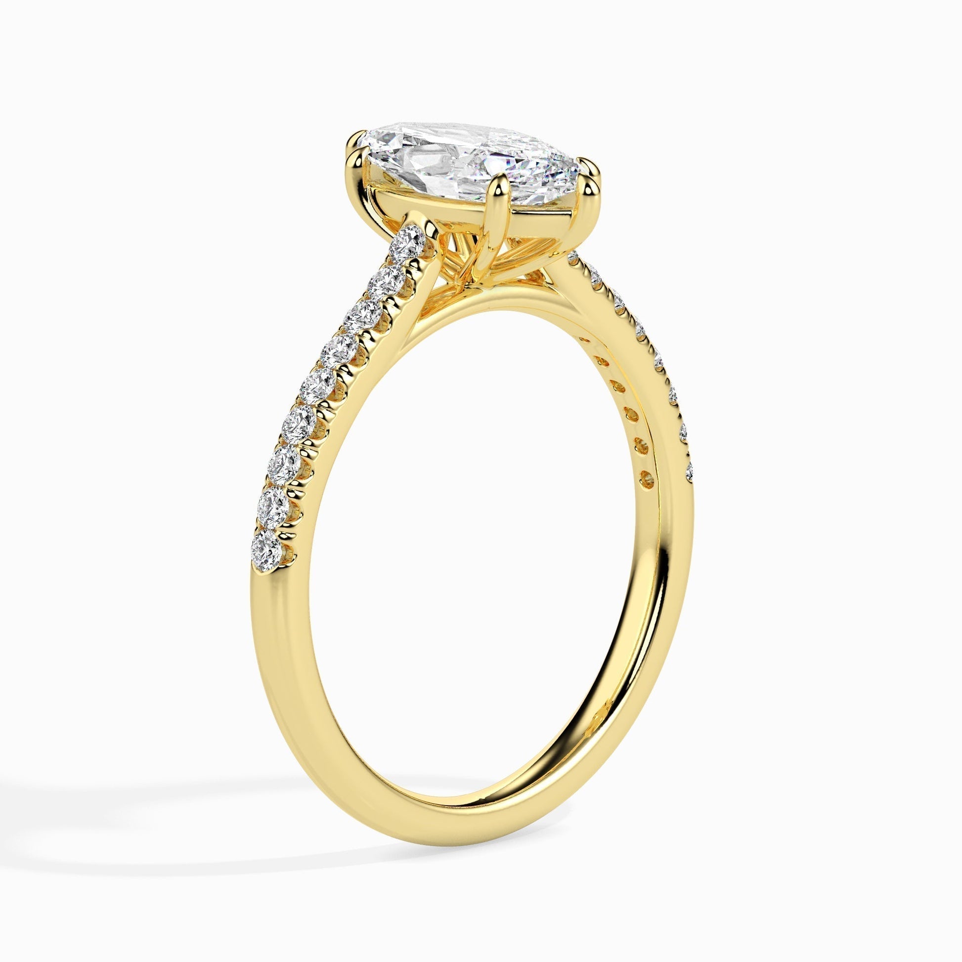 Elegant 1 CT Marquise Lab-Grown Diamond Pave Engagement Ring 2