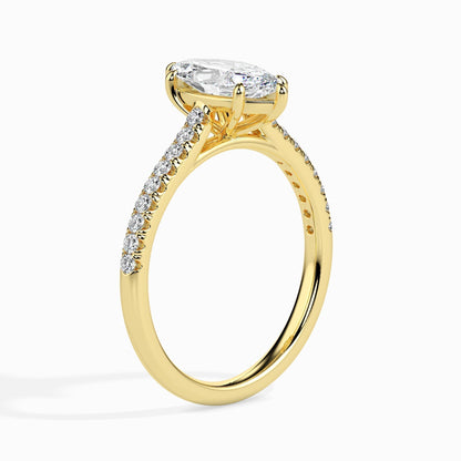 Elegant 1 CT Marquise Lab-Grown Diamond Pave Engagement Ring 2