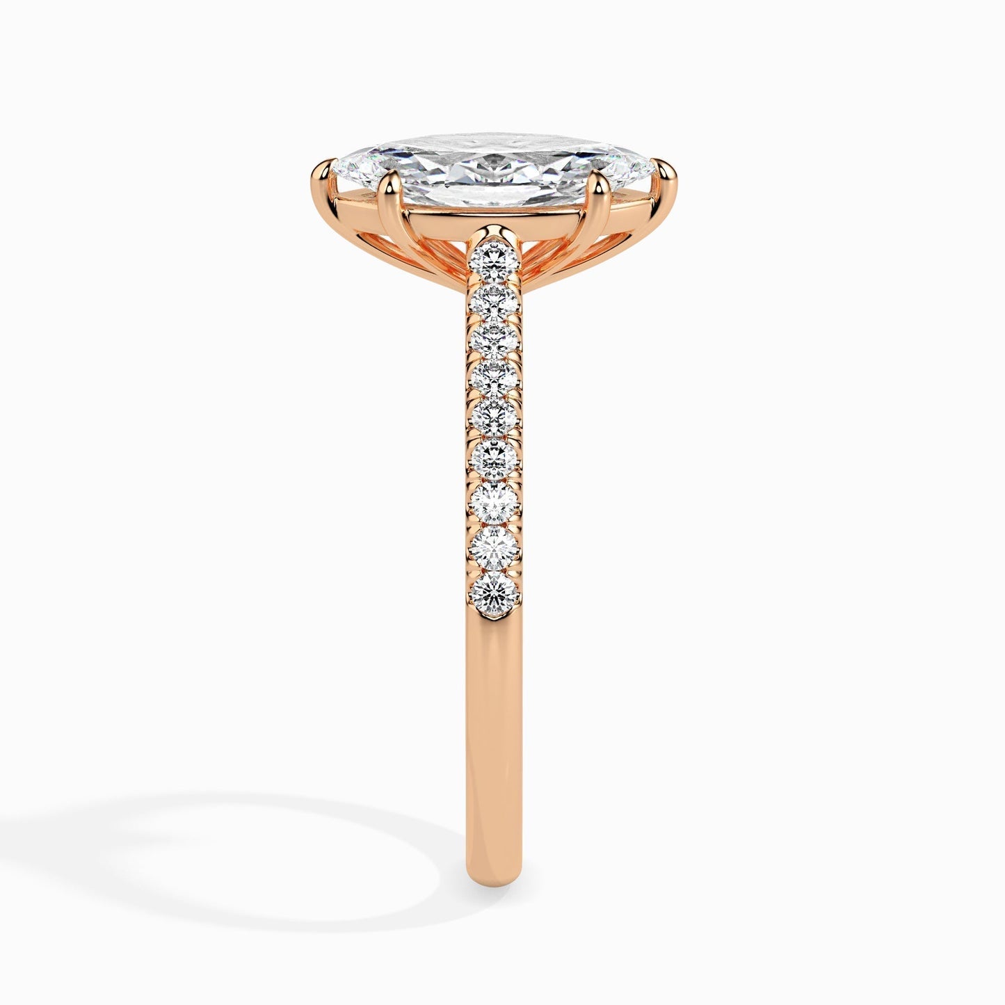 Elegant 1 CT Marquise Lab-Grown Diamond Pave Engagement Ring 8
