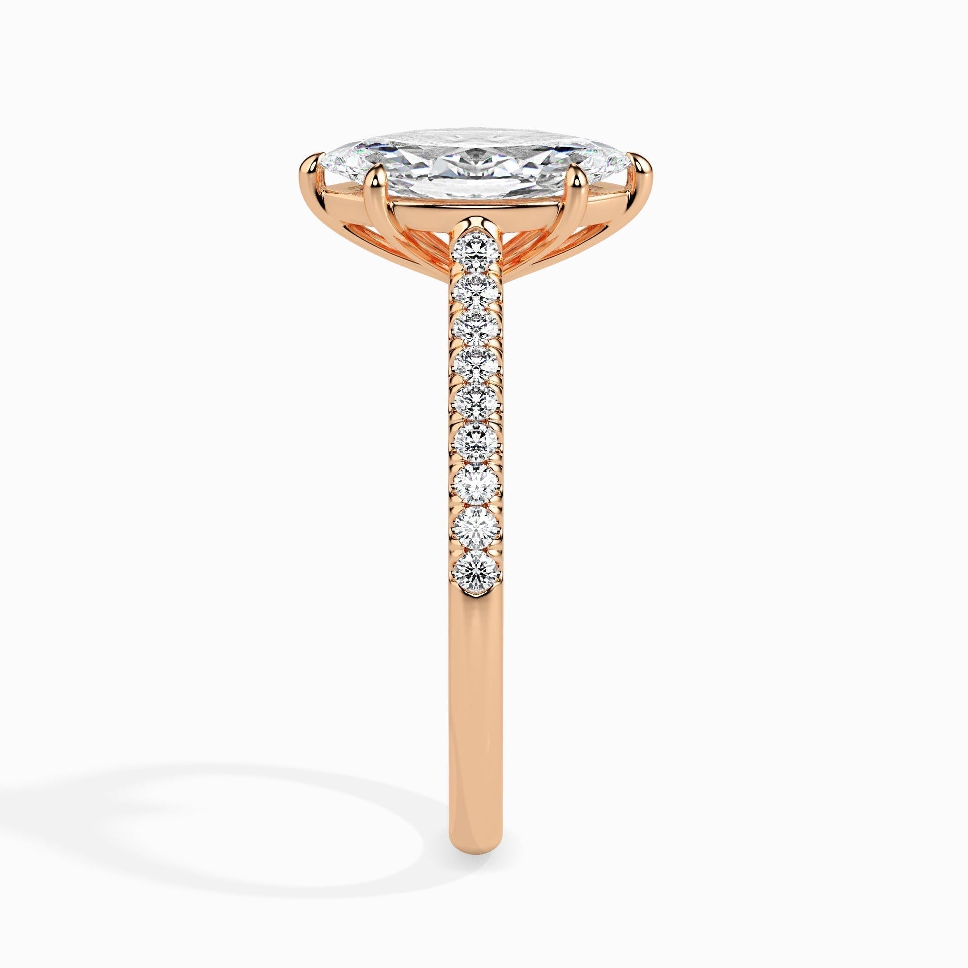 Elegant 1 CT Marquise Lab-Grown Diamond Pave Engagement Ring 8