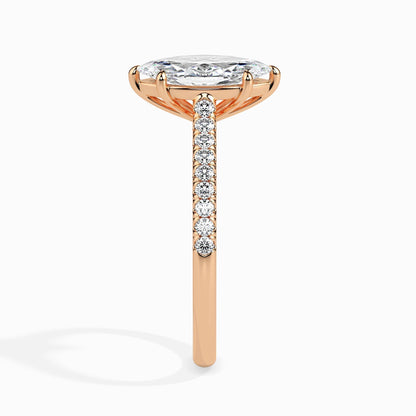 Elegant 1 CT Marquise Lab-Grown Diamond Pave Engagement Ring 8