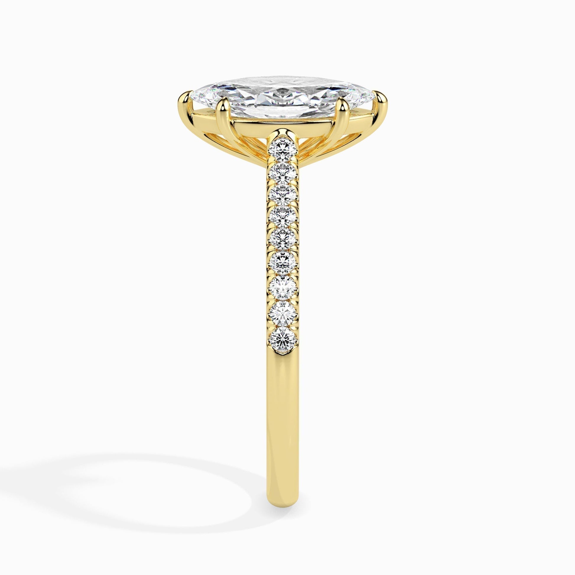 Elegant 1 CT Marquise Lab-Grown Diamond Pave Engagement Ring 4