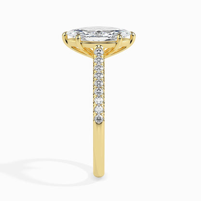 Elegant 1 CT Marquise Lab-Grown Diamond Pave Engagement Ring 4