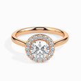 Load image into Gallery viewer, 1ct Round F- VS Diamond Halo Engagement Ring
