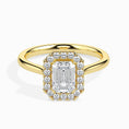 Load image into Gallery viewer, 1ct Emerald F- VS Diamond Halo Engagement Ring
