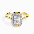 Load image into Gallery viewer, 1ct Radiant F- VS Diamond Halo Engagement Ring
