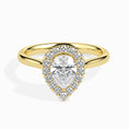 Load image into Gallery viewer, 1ct Pear F- VS Diamond Halo Engagement Ring
