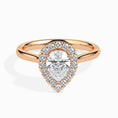 Load image into Gallery viewer, 1ct Pear F- VS Diamond Halo Engagement Ring
