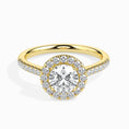 Load image into Gallery viewer, 1ct Round F- VS Diamond Halo & Pave Engagement Ring
