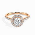 Load image into Gallery viewer, 1ct Round F- VS Diamond Halo & Pave Engagement Ring
