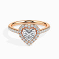 Load image into Gallery viewer, 1ct Heart F- VS Diamond Halo & Pave Engagement Ring
