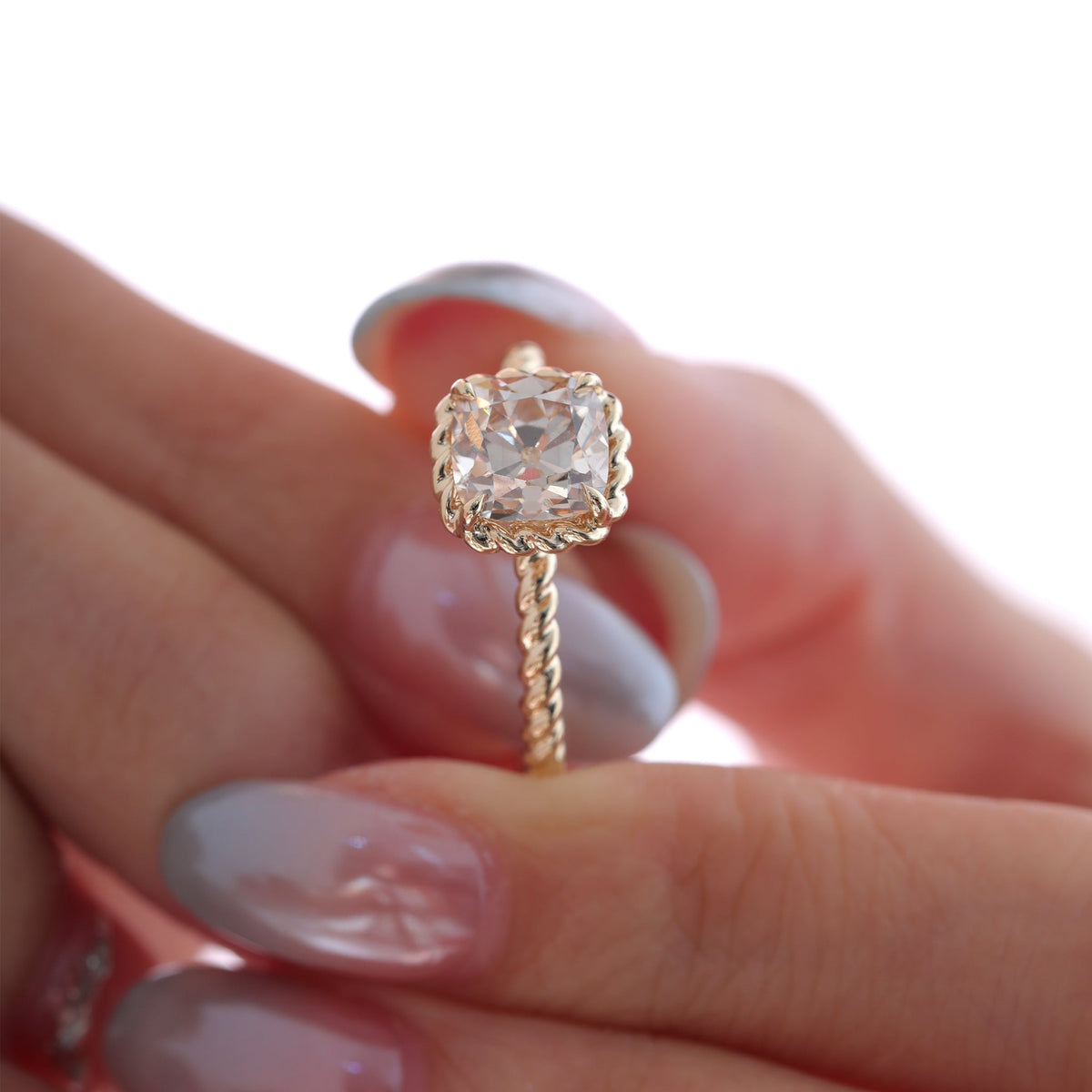 Solitaire Cathedral- 1.8 CT Cushion Lab Grown Diamond Wedding Band