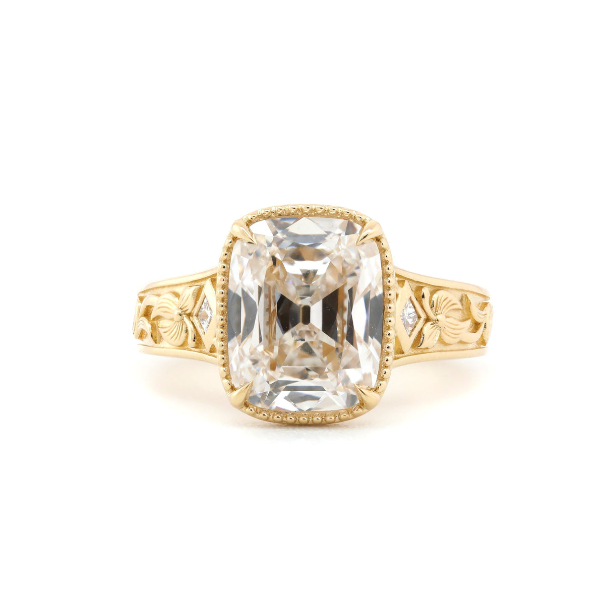 Solitaire Cathedral- 1.8 CT Cushion Lab Grown Diamond Wedding Band
