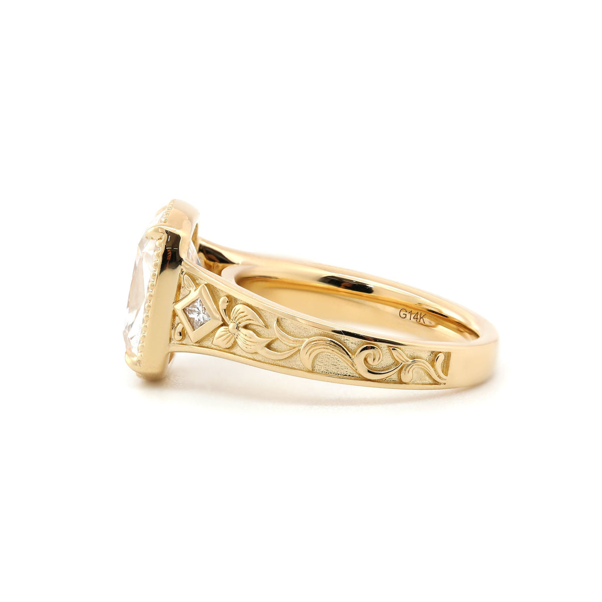 Solitaire Cathedral- 1.8 CT Cushion Lab Grown Diamond Wedding Band