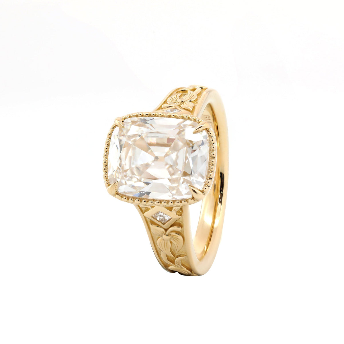 Solitaire Cathedral- 1.8 CT Cushion Lab Grown Diamond Wedding Band