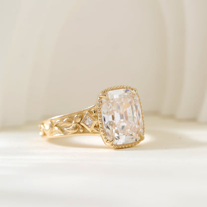 Solitaire Cathedral- 1.8 CT Cushion Lab Grown Diamond Wedding Band