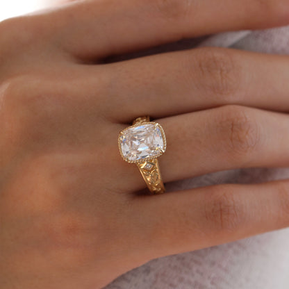 Solitaire Cathedral- 1.8 CT Cushion Lab Grown Diamond Wedding Band