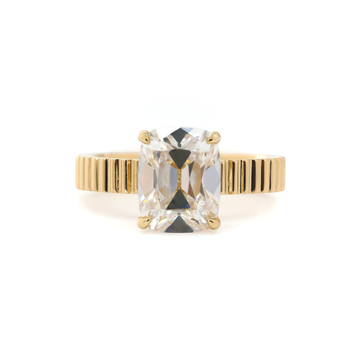 Solitaire Cathedral- 1.8 CT Cushion Lab Grown Diamond Wedding Band