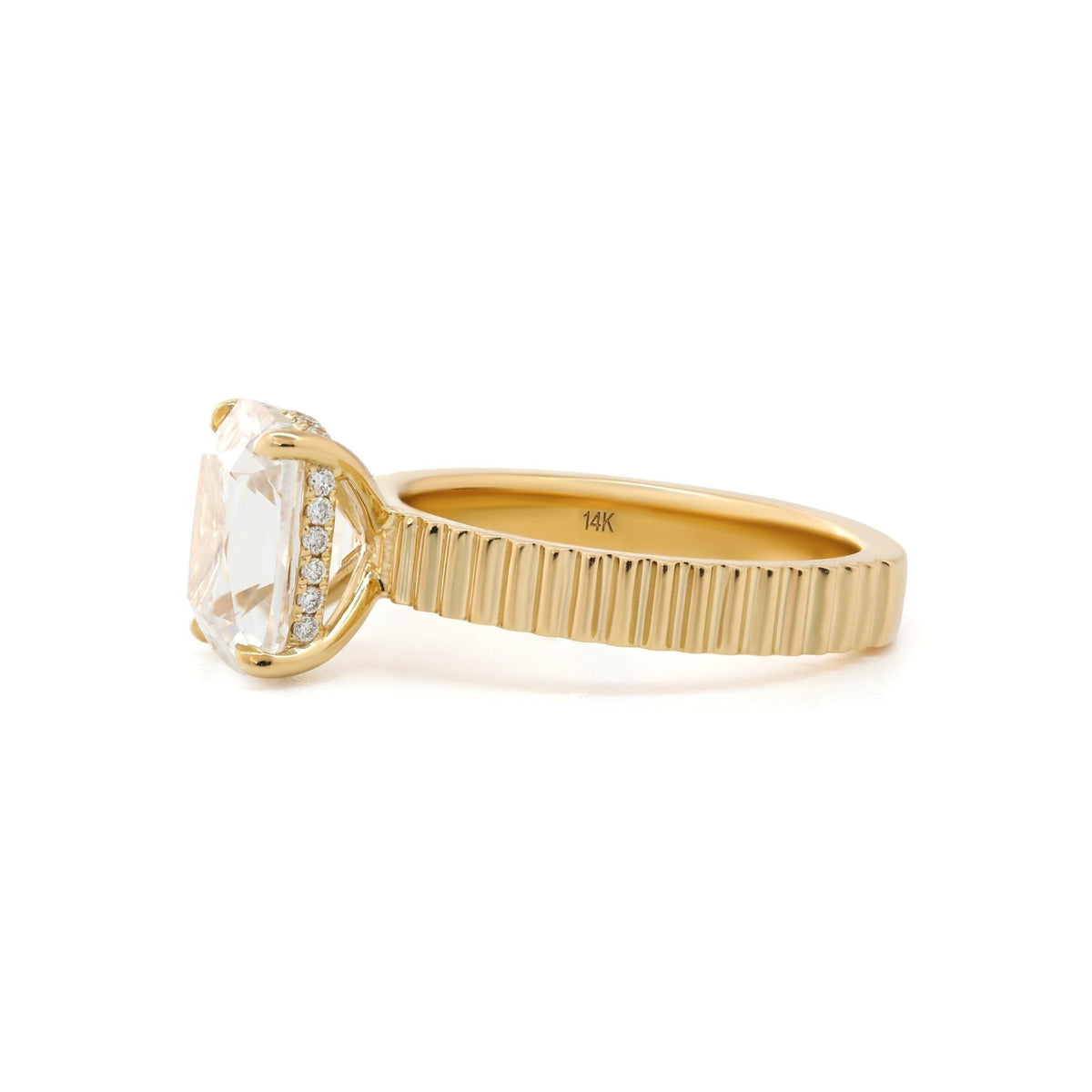 Solitaire Cathedral- 1.8 CT Cushion Lab Grown Diamond Wedding Band