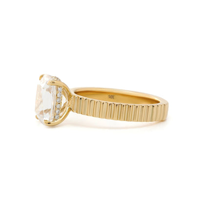 Solitaire Cathedral- 1.8 CT Cushion Lab Grown Diamond Wedding Band
