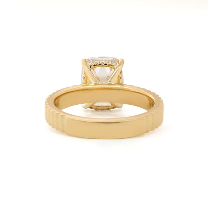 Solitaire Cathedral- 1.8 CT Cushion Lab Grown Diamond Wedding Band