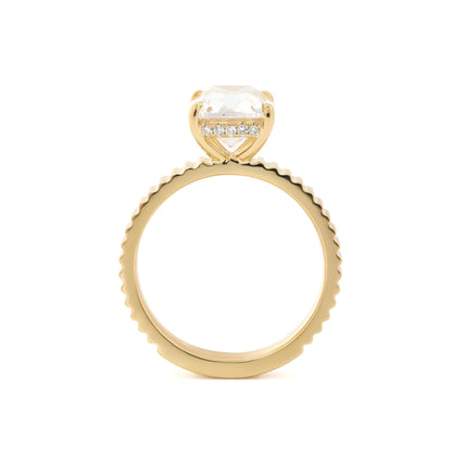 Solitaire Cathedral- 1.8 CT Cushion Lab Grown Diamond Wedding Band