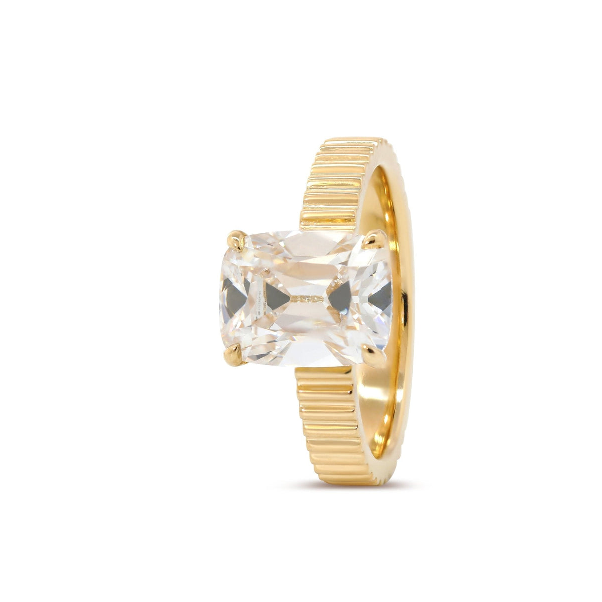 Solitaire Cathedral- 1.8 CT Cushion Lab Grown Diamond Wedding Band