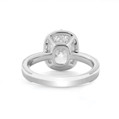 Solitaire Cathedral- 1.8 CT Cushion Lab Grown Diamond Wedding Band